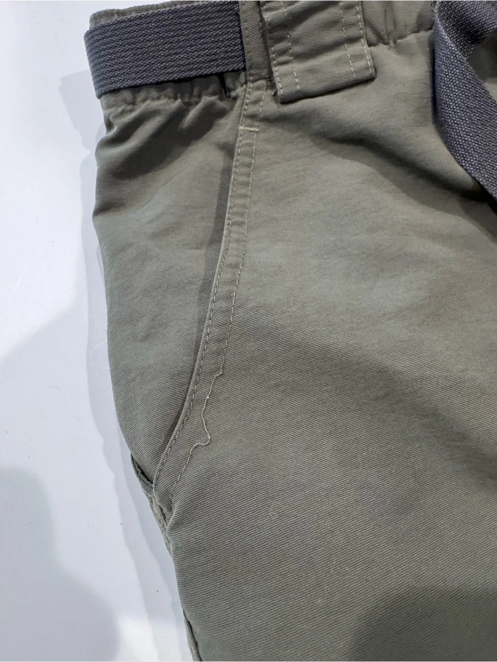 The North Face Men's Olive Cargo Shorts with Webbing Belt